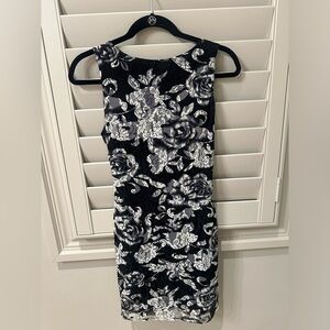 Alice + Olivia Black and White Floral Midi Dress